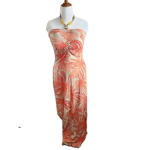 Tommy Bahama Women's Size M Hawaiian Palm Print Maxi Dress Pullover